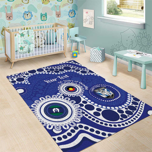 Bulldogs NAIDOC Week 2026 Personalised Area Rug 50 Years of Deadly Aboriginal Art