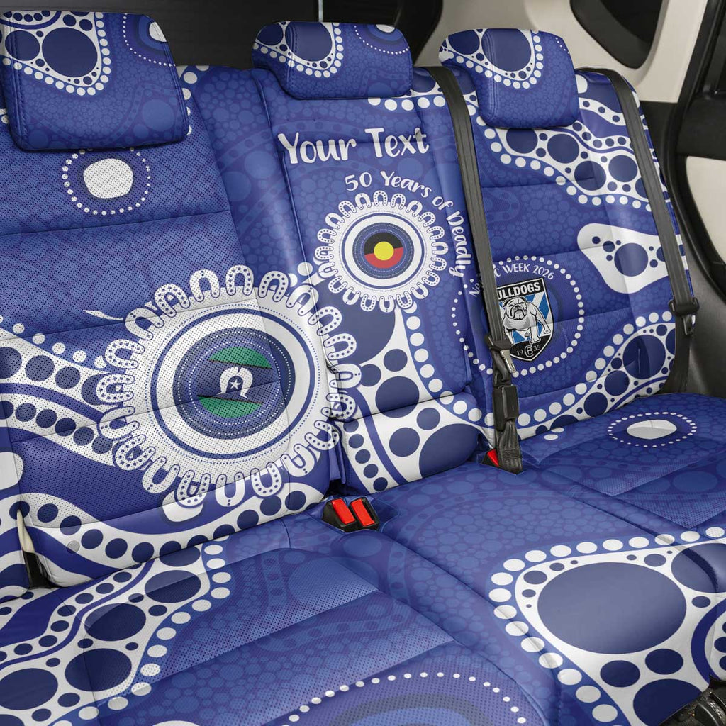 Bulldogs NAIDOC Week 2026 Personalised Back Car Seat Cover 50 Years of Deadly Aboriginal Art