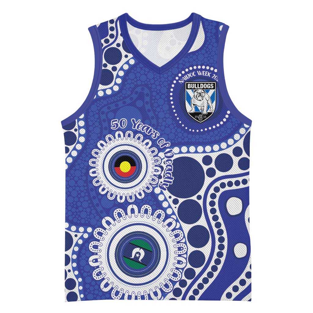 Bulldogs NAIDOC Week 2026 Personalised Basketball Jersey 50 Years of Deadly Aboriginal Art