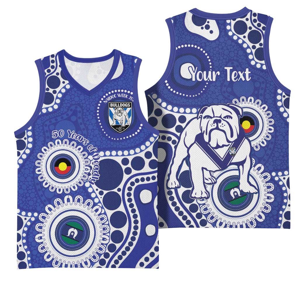 Bulldogs NAIDOC Week 2026 Personalised Basketball Jersey 50 Years of Deadly Aboriginal Art