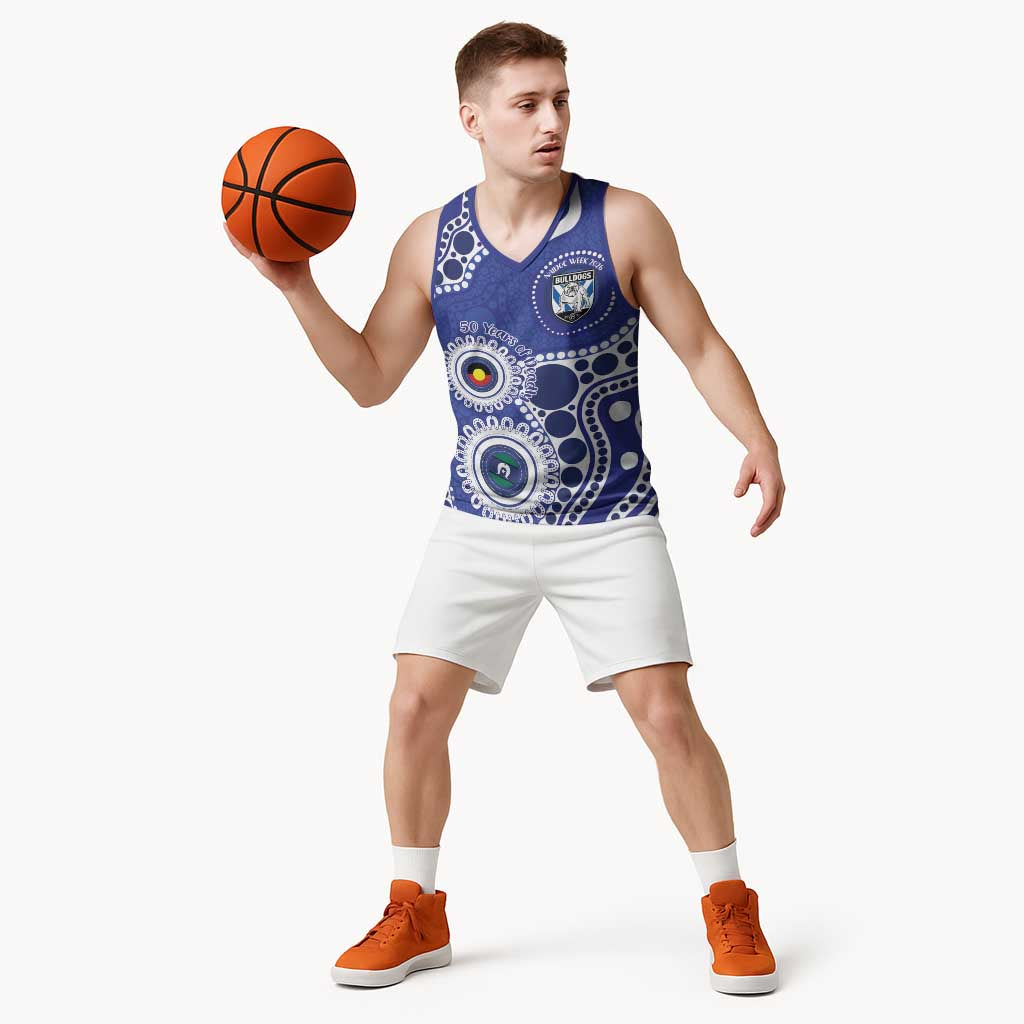 Bulldogs NAIDOC Week 2026 Personalised Basketball Jersey 50 Years of Deadly Aboriginal Art