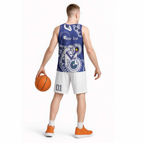 Bulldogs NAIDOC Week 2026 Personalised Basketball Jersey 50 Years of Deadly Aboriginal Art