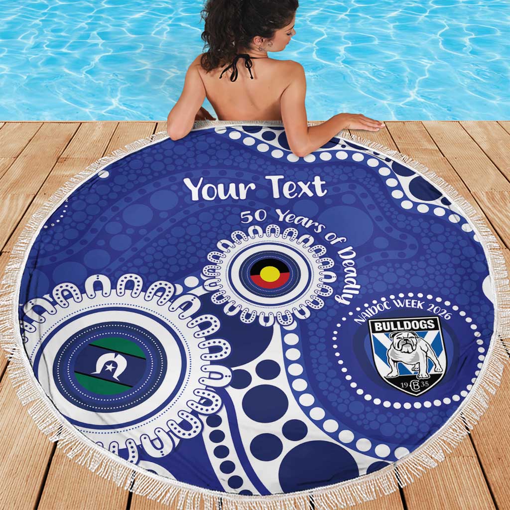 Bulldogs NAIDOC Week 2026 Personalised Beach Blanket 50 Years of Deadly Aboriginal Art