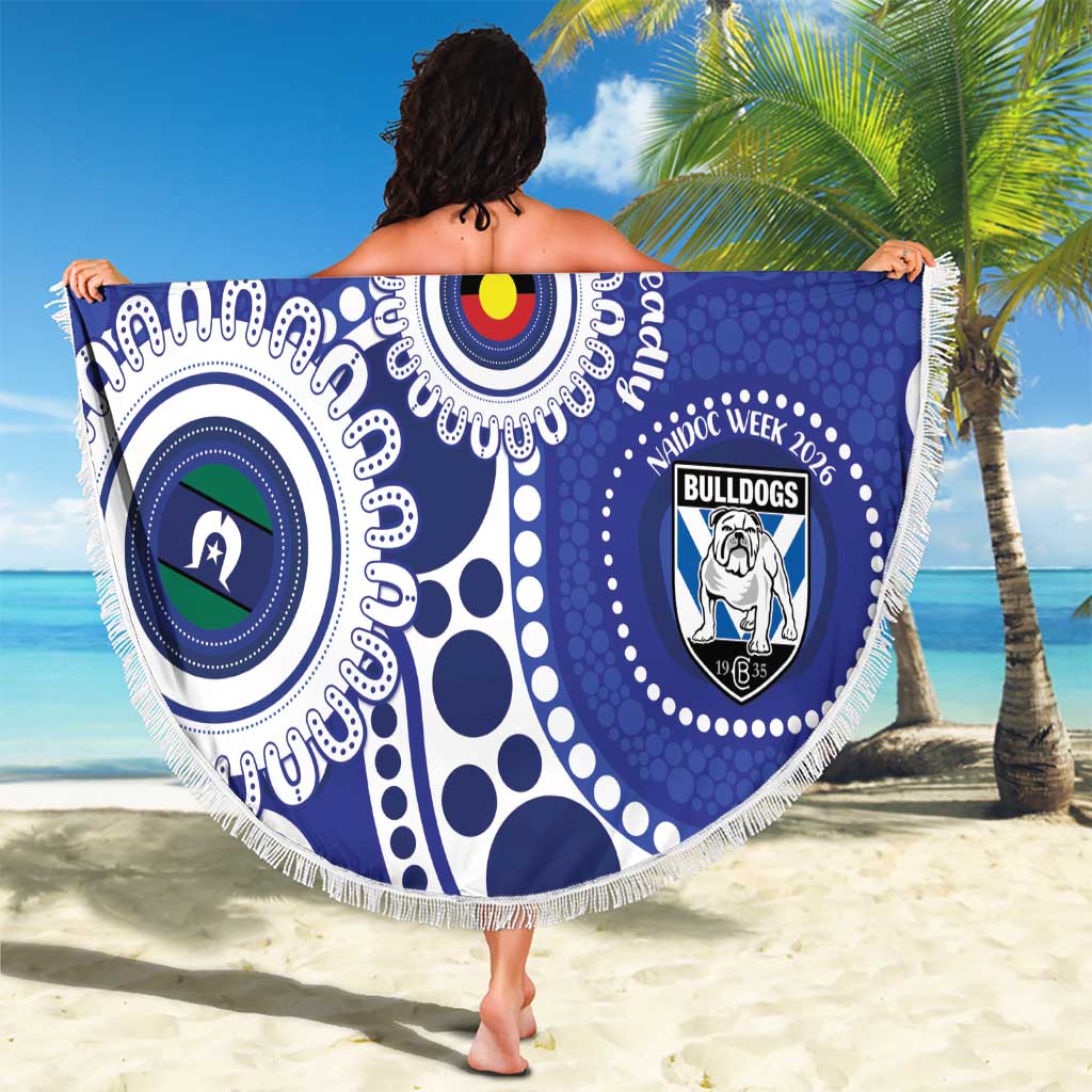 Bulldogs NAIDOC Week 2026 Personalised Beach Blanket 50 Years of Deadly Aboriginal Art