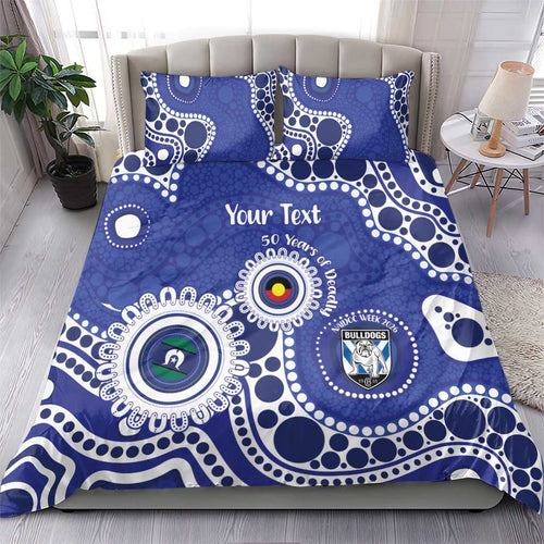 Bulldogs NAIDOC Week 2026 Personalised Bedding Set 50 Years of Deadly Aboriginal Art