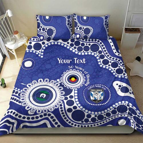 Bulldogs NAIDOC Week 2026 Personalised Bedding Set 50 Years of Deadly Aboriginal Art