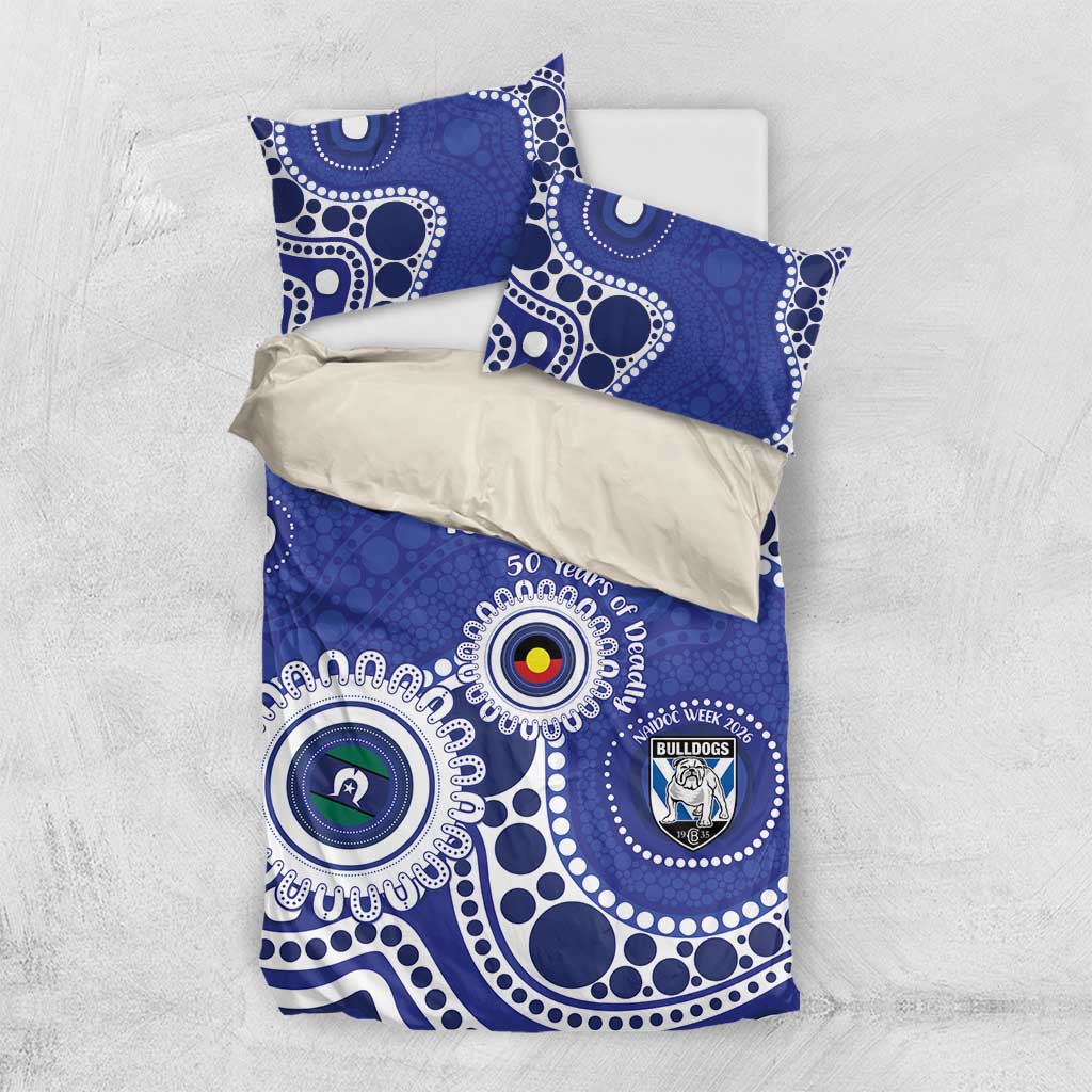 Bulldogs NAIDOC Week 2026 Personalised Bedding Set 50 Years of Deadly Aboriginal Art