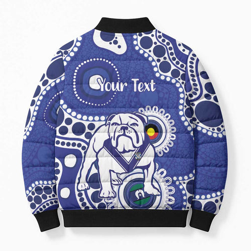 Bulldogs NAIDOC Week 2026 Personalised Bomber Puffer Jacket 50 Years of Deadly Aboriginal Art