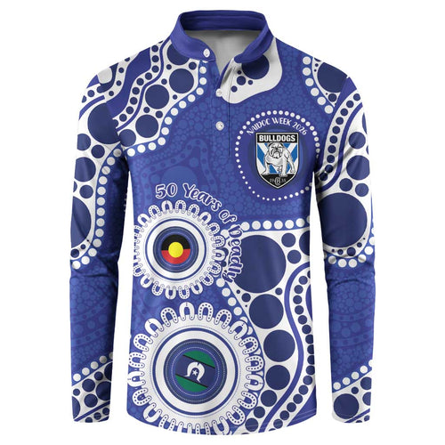 Bulldogs NAIDOC Week 2026 Personalised Button Sweatshirt 50 Years of Deadly Aboriginal Art