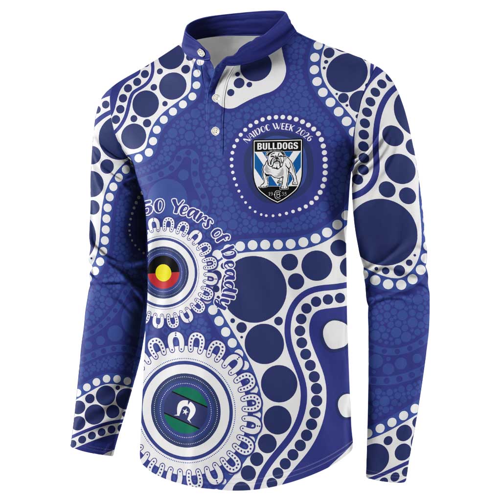 Bulldogs NAIDOC Week 2026 Personalised Button Sweatshirt 50 Years of Deadly Aboriginal Art