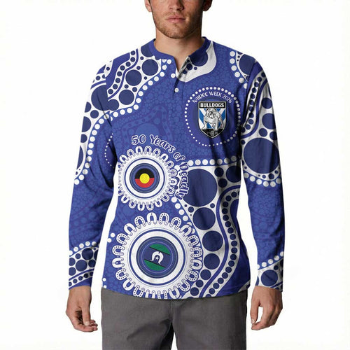 Bulldogs NAIDOC Week 2026 Personalised Button Sweatshirt 50 Years of Deadly Aboriginal Art