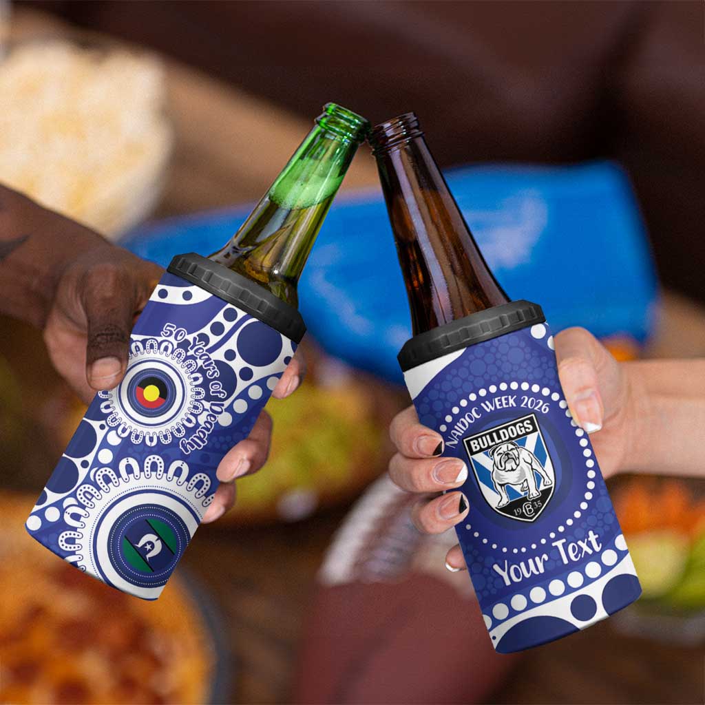 Bulldogs NAIDOC Week 2026 Personalised 4 in 1 Can Cooler Tumbler 50 Years of Deadly Aboriginal Art