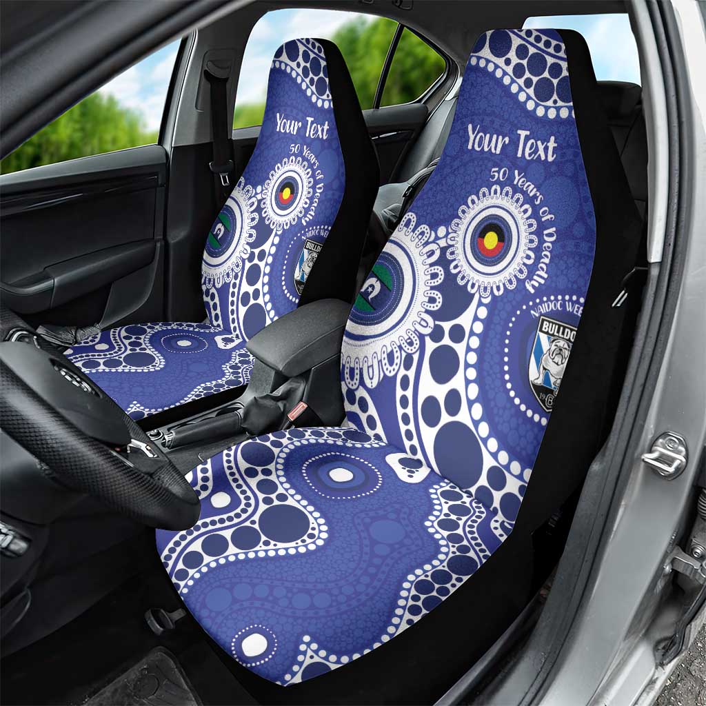 Bulldogs NAIDOC Week 2026 Personalised Car Seat Cover 50 Years of Deadly Aboriginal Art