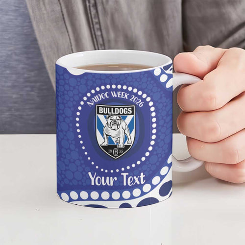 Bulldogs NAIDOC Week 2026 Personalised Ceramic Mug 50 Years of Deadly Aboriginal Art