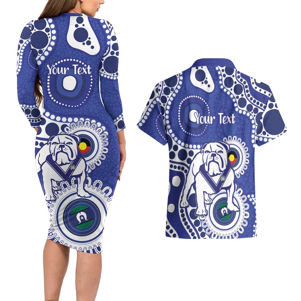Bulldogs NAIDOC Week 2026 Personalised Couples Matching Long Sleeve Bodycon Dress and Hawaiian Shirt 50 Years of Deadly Aboriginal Art