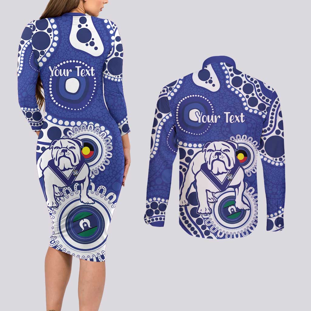 Bulldogs NAIDOC Week 2026 Personalised Couples Matching Long Sleeve Bodycon Dress and Long Sleeve Button Shirt 50 Years of Deadly Aboriginal Art