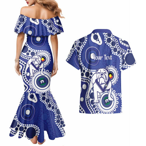 Bulldogs NAIDOC Week 2026 Personalised Couples Matching Mermaid Dress and Hawaiian Shirt 50 Years of Deadly Aboriginal Art
