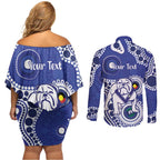 Bulldogs NAIDOC Week 2026 Personalised Couples Matching Off Shoulder Short Dress and Long Sleeve Button Shirt 50 Years of Deadly Aboriginal Art