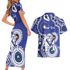 Bulldogs NAIDOC Week 2026 Personalised Couples Matching Short Sleeve Bodycon Dress and Hawaiian Shirt 50 Years of Deadly Aboriginal Art