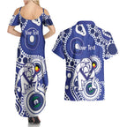Bulldogs NAIDOC Week 2026 Personalised Couples Matching Summer Maxi Dress and Hawaiian Shirt 50 Years of Deadly Aboriginal Art