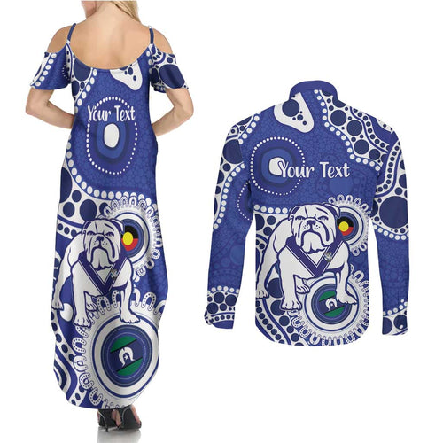 Bulldogs NAIDOC Week 2026 Personalised Couples Matching Summer Maxi Dress and Long Sleeve Button Shirt 50 Years of Deadly Aboriginal Art