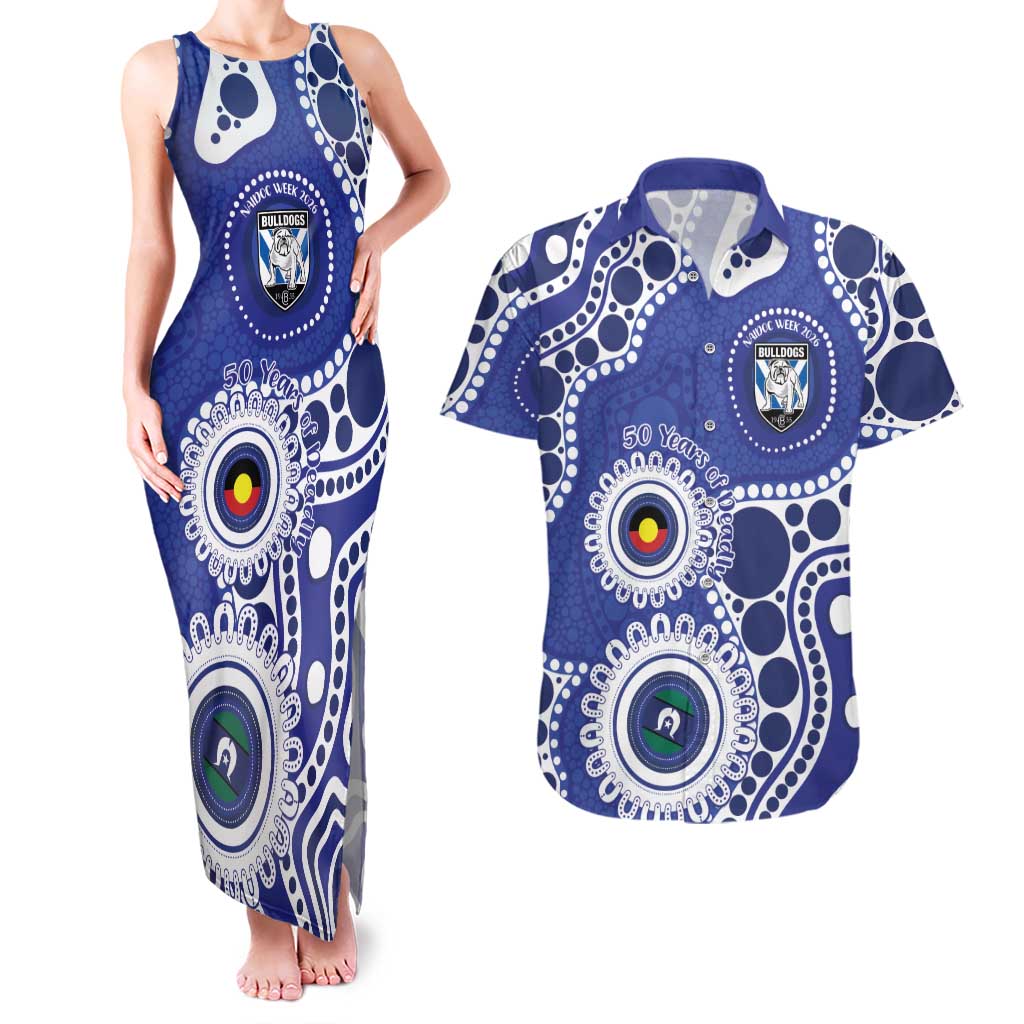 Bulldogs NAIDOC Week 2026 Personalised Couples Matching Tank Maxi Dress and Hawaiian Shirt 50 Years of Deadly Aboriginal Art