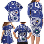 Bulldogs NAIDOC Week 2026 Personalised Family Matching Long Sleeve Bodycon Dress and Hawaiian Shirt 50 Years of Deadly Aboriginal Art