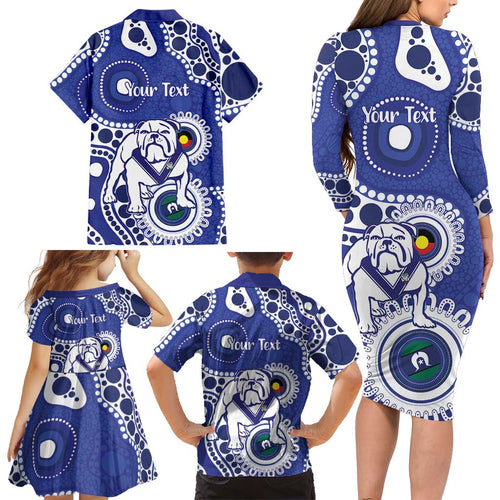 Bulldogs NAIDOC Week 2026 Personalised Family Matching Long Sleeve Bodycon Dress and Hawaiian Shirt 50 Years of Deadly Aboriginal Art