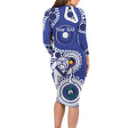 Bulldogs NAIDOC Week 2026 Personalised Family Matching Long Sleeve Bodycon Dress and Hawaiian Shirt 50 Years of Deadly Aboriginal Art