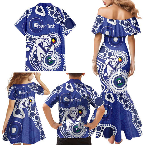 Bulldogs NAIDOC Week 2026 Personalised Family Matching Mermaid Dress and Hawaiian Shirt 50 Years of Deadly Aboriginal Art