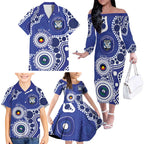 Bulldogs NAIDOC Week 2026 Personalised Family Matching Off The Shoulder Long Sleeve Dress and Hawaiian Shirt 50 Years of Deadly Aboriginal Art