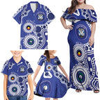 Bulldogs NAIDOC Week 2026 Personalised Family Matching Off Shoulder Maxi Dress and Hawaiian Shirt 50 Years of Deadly Aboriginal Art