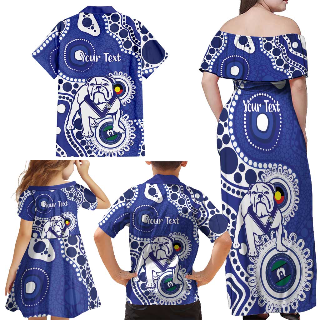 Bulldogs NAIDOC Week 2026 Personalised Family Matching Off Shoulder Maxi Dress and Hawaiian Shirt 50 Years of Deadly Aboriginal Art