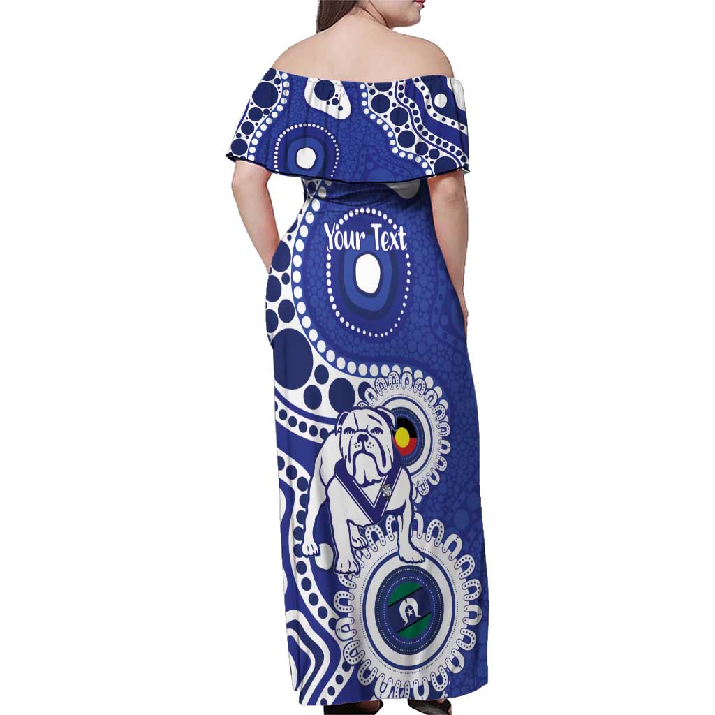 Bulldogs NAIDOC Week 2026 Personalised Family Matching Off Shoulder Maxi Dress and Hawaiian Shirt 50 Years of Deadly Aboriginal Art