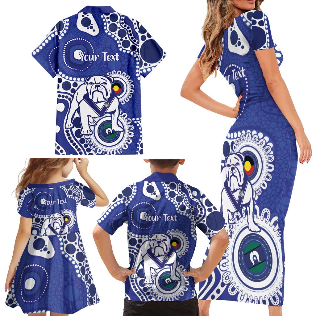 Bulldogs NAIDOC Week 2026 Personalised Family Matching Short Sleeve Bodycon Dress and Hawaiian Shirt 50 Years of Deadly Aboriginal Art