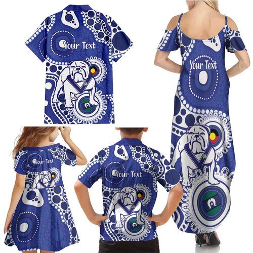 Bulldogs NAIDOC Week 2026 Personalised Family Matching Summer Maxi Dress and Hawaiian Shirt 50 Years of Deadly Aboriginal Art