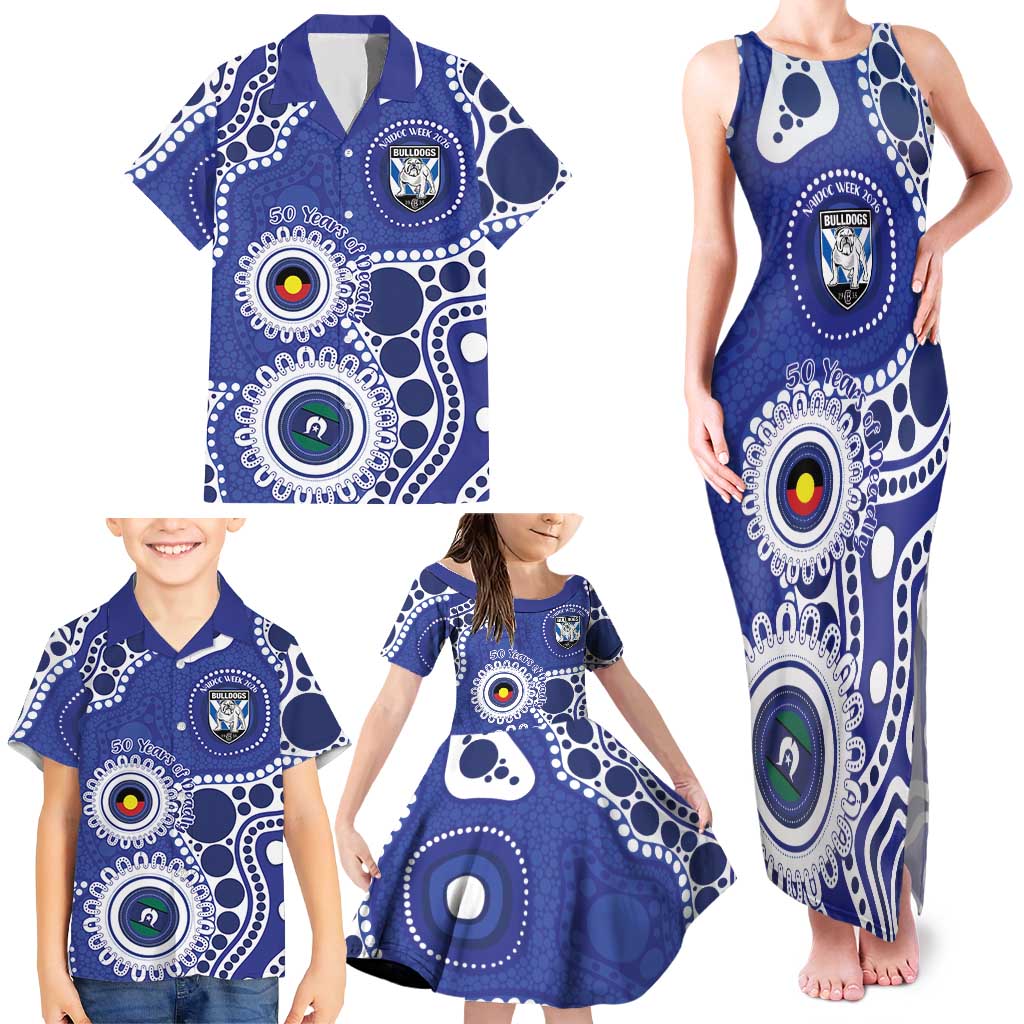 Bulldogs NAIDOC Week 2026 Personalised Family Matching Tank Maxi Dress and Hawaiian Shirt 50 Years of Deadly Aboriginal Art