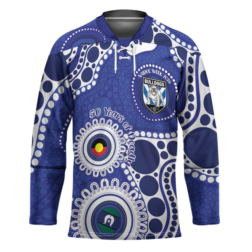 Bulldogs NAIDOC Week 2026 Personalised Hockey Jersey 50 Years of Deadly Aboriginal Art