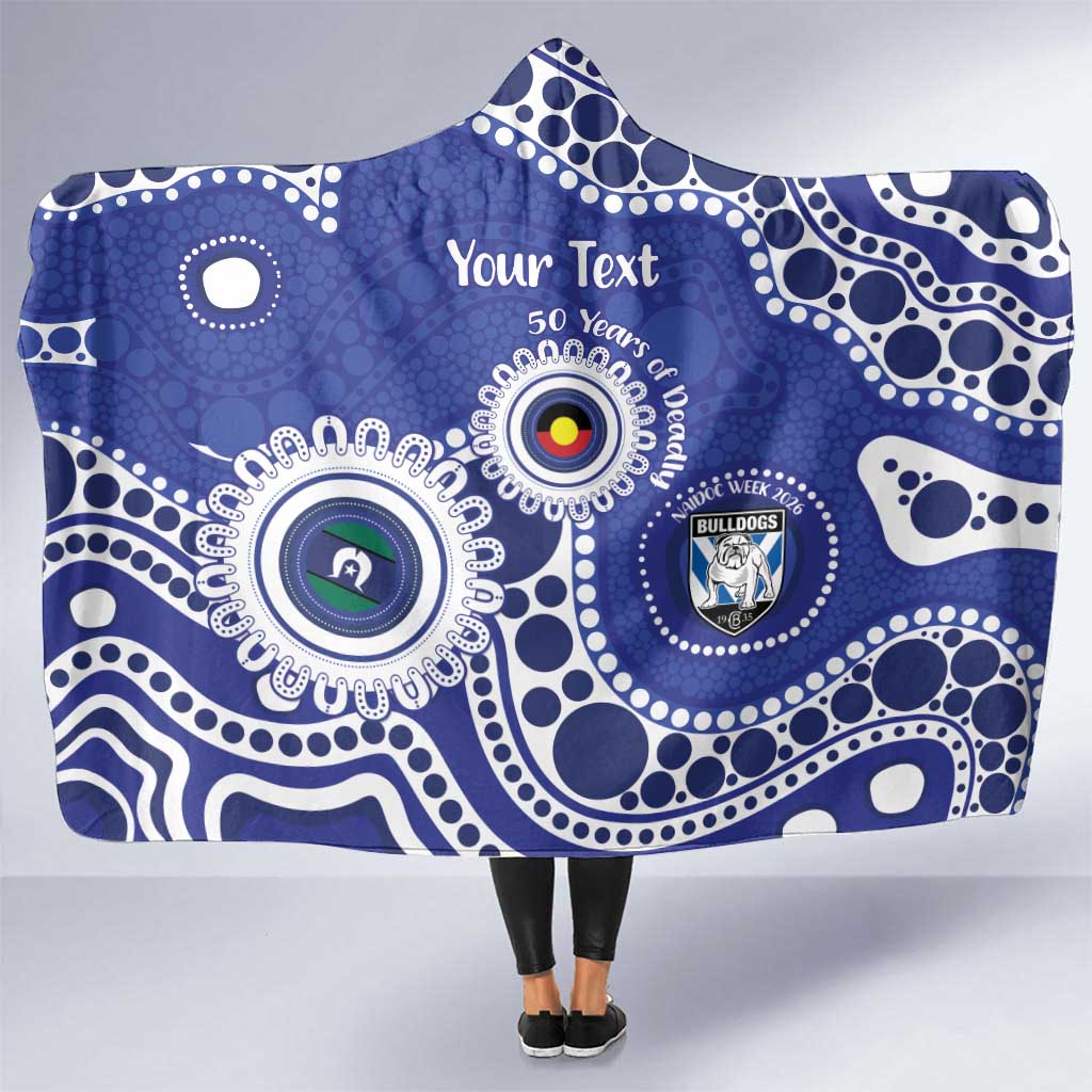 Bulldogs NAIDOC Week 2026 Personalised Hooded Blanket 50 Years of Deadly Aboriginal Art