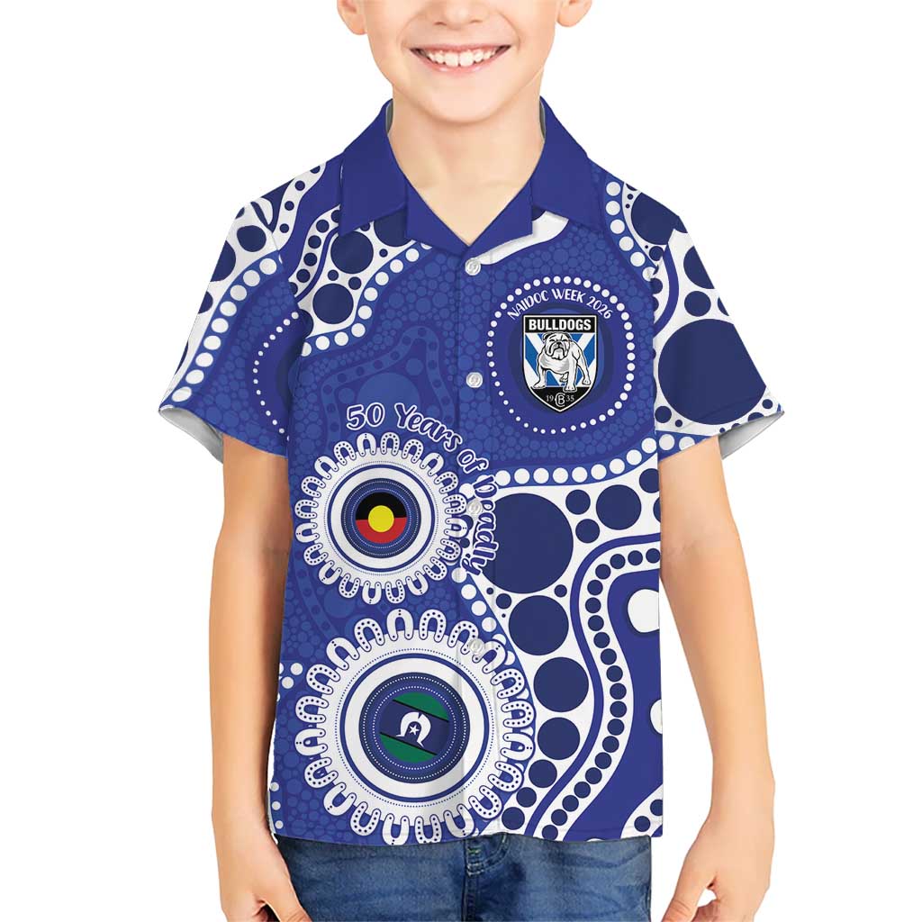 Bulldogs NAIDOC Week 2026 Personalised Kid Hawaiian Shirt 50 Years of Deadly Aboriginal Art