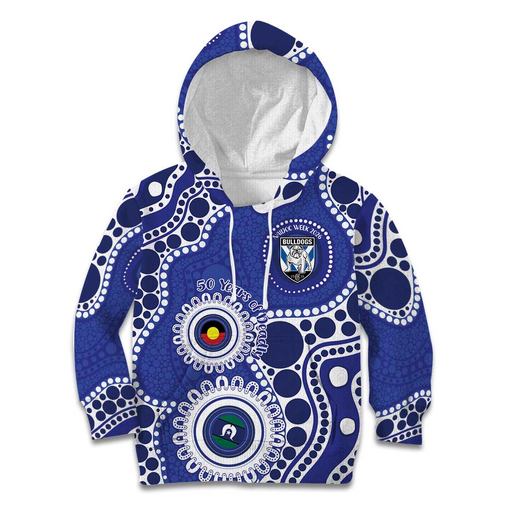 Bulldogs NAIDOC Week 2026 Personalised Kid Hoodie 50 Years of Deadly Aboriginal Art