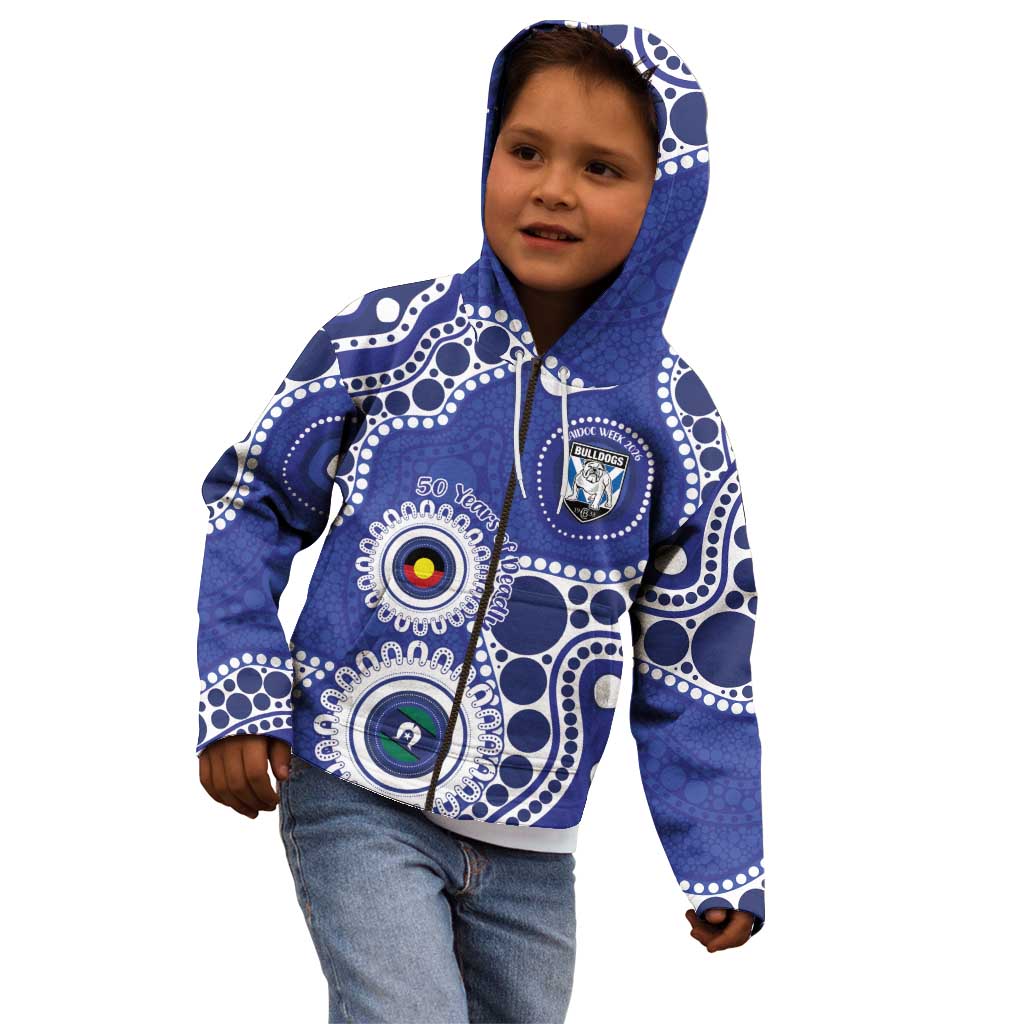 Bulldogs NAIDOC Week 2026 Personalised Kid Hoodie 50 Years of Deadly Aboriginal Art