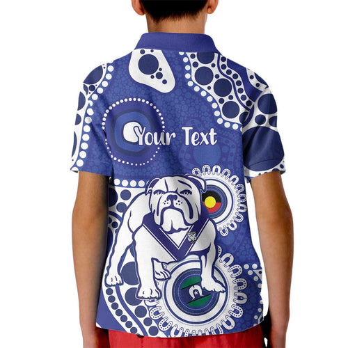 Bulldogs NAIDOC Week 2026 Personalised Kid Polo Shirt 50 Years of Deadly Aboriginal Art