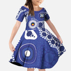 Bulldogs NAIDOC Week 2026 Personalised Kid Short Sleeve Dress 50 Years of Deadly Aboriginal Art