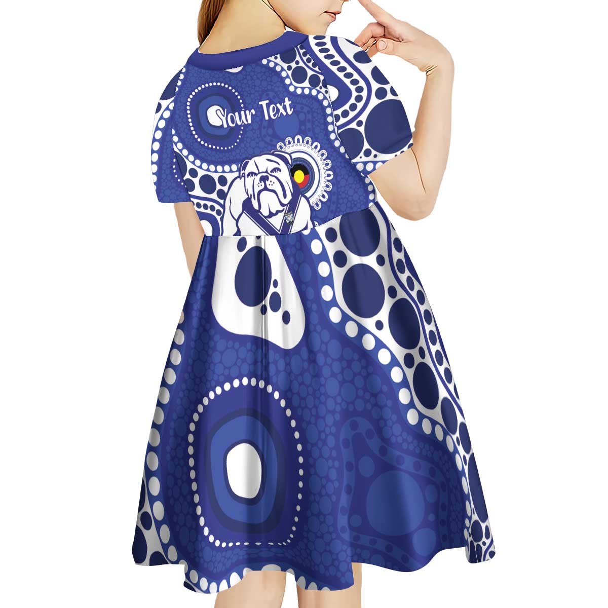 Bulldogs NAIDOC Week 2026 Personalised Kid Short Sleeve Dress 50 Years of Deadly Aboriginal Art