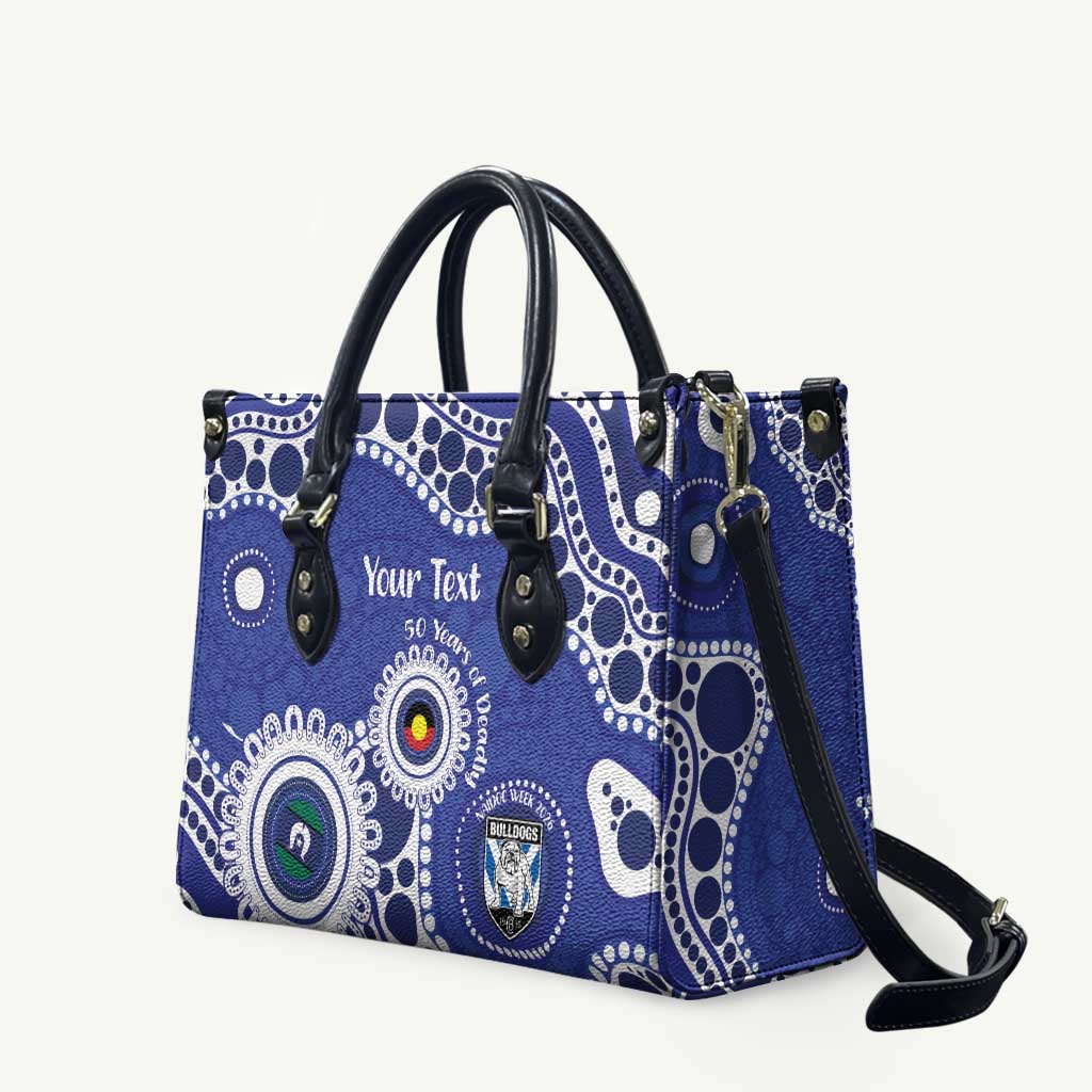 Bulldogs NAIDOC Week 2026 Personalised Leather Bag 50 Years of Deadly Aboriginal Art