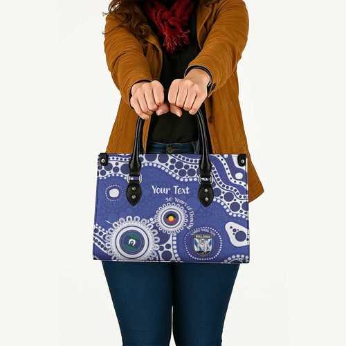 Bulldogs NAIDOC Week 2026 Personalised Leather Bag 50 Years of Deadly Aboriginal Art