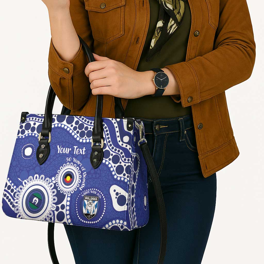 Bulldogs NAIDOC Week 2026 Personalised Leather Bag 50 Years of Deadly Aboriginal Art
