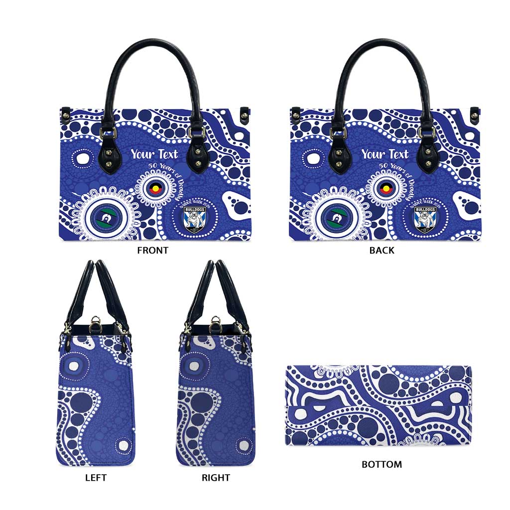 Bulldogs NAIDOC Week 2026 Personalised Leather Bag 50 Years of Deadly Aboriginal Art