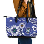 Bulldogs NAIDOC Week 2026 Personalised Leather Tote Bag 50 Years of Deadly Aboriginal Art